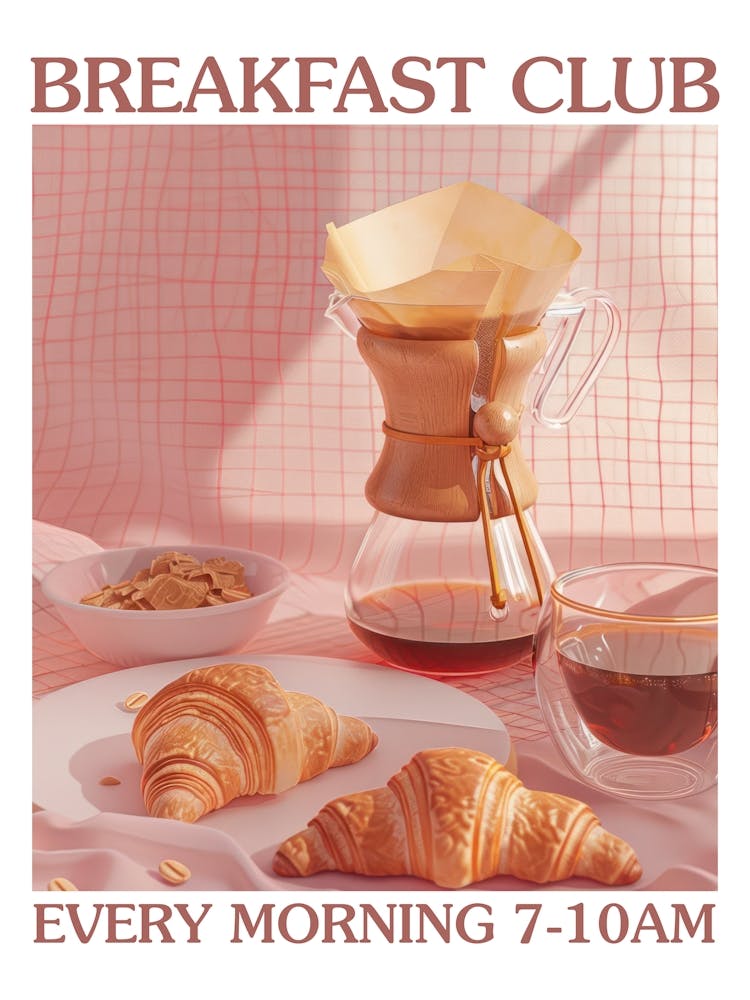Breakfast Club Chemex Coffee And Croissants 3