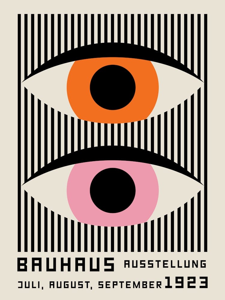 Bauhaus Rosa Orange Augen Geometrisch