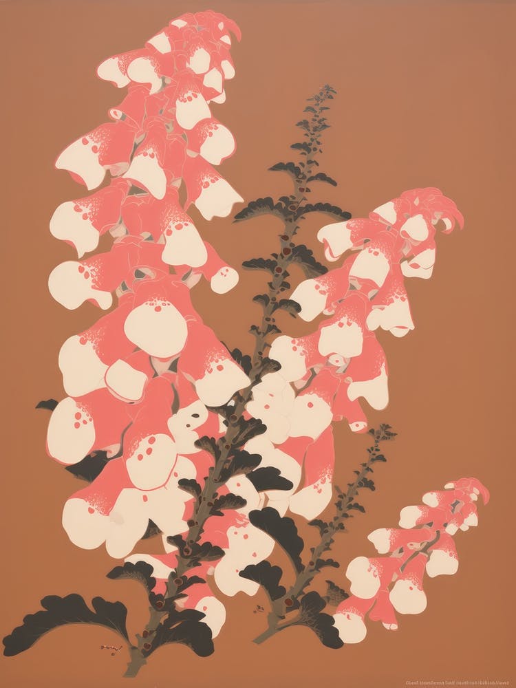 Foxgloves Flower Big Bold Illustration 3