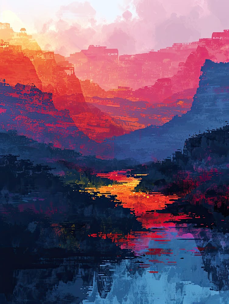 Sunset In The Mountains | Pixel Art Series 1