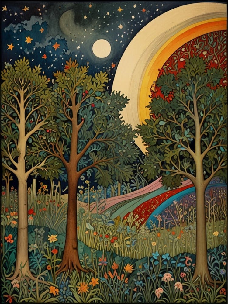 William Morris Moonlight In The Woods 129