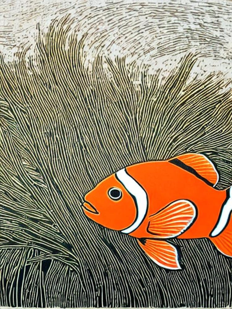 Clownfish II Linocut