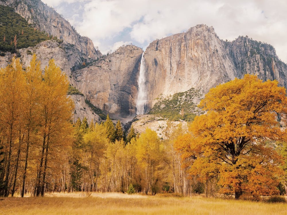 Autumn Mountain Waterfall