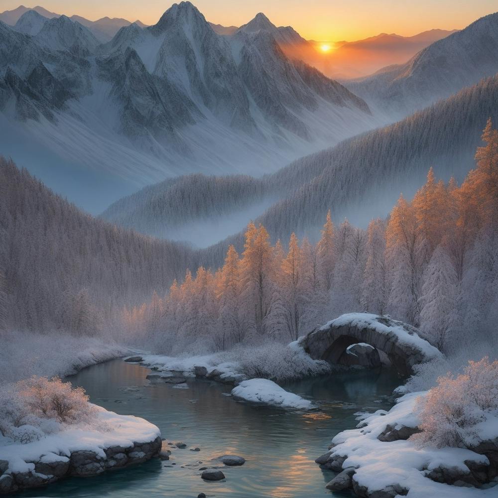 Dreamshaper V7 In This Harmonious Convergence Of Mountains For 1
