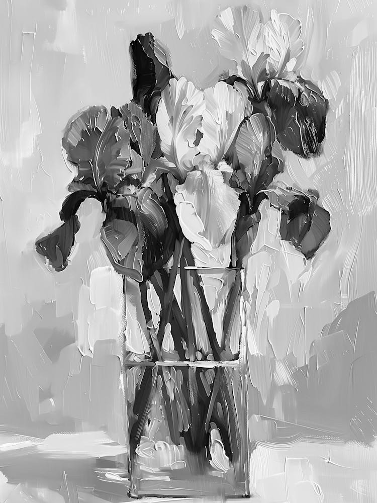 Black And White Irises