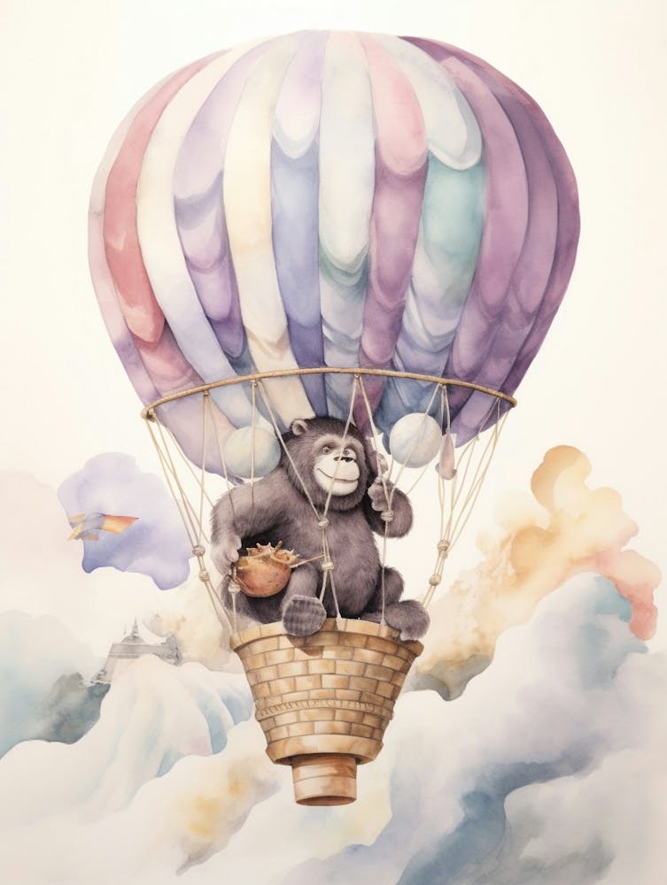 Baby Gorilla 2 In A Hot Air Balloon