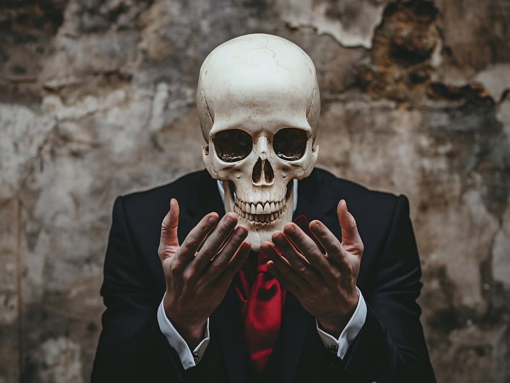 Man Holding A Skull