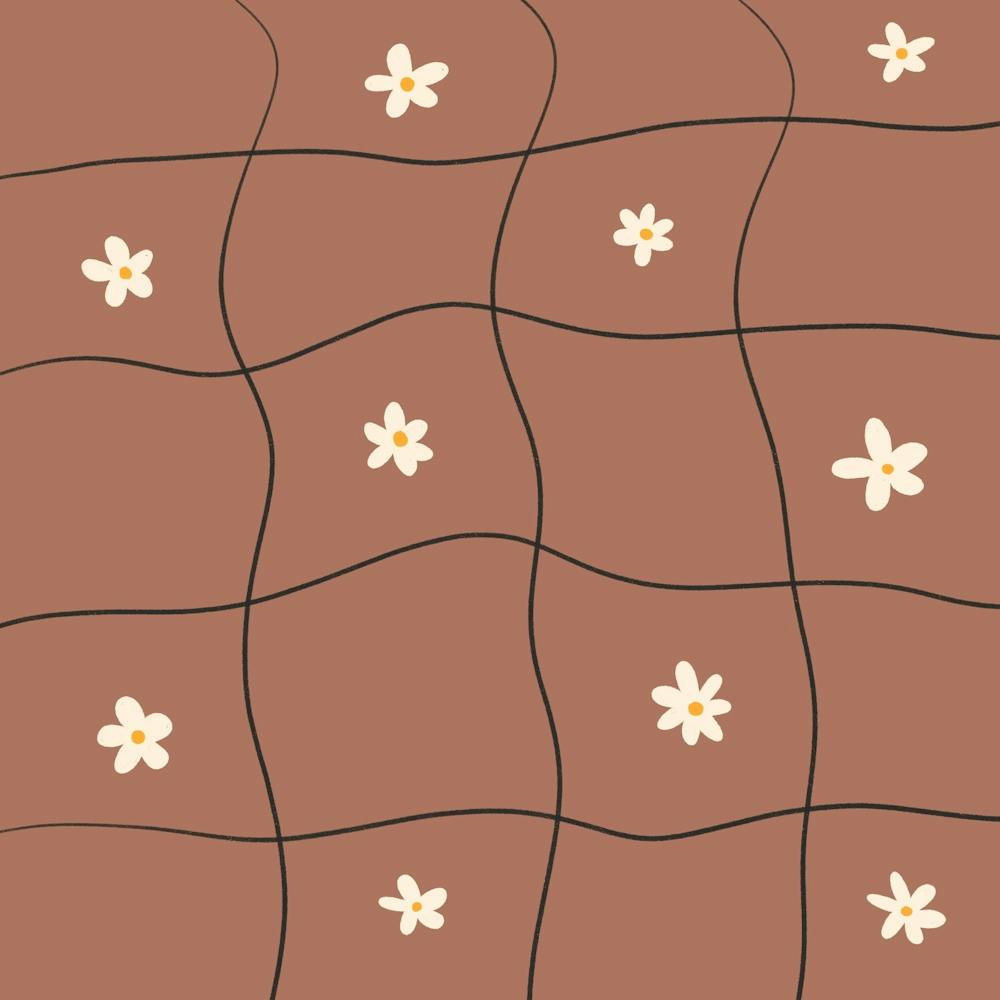 Wavy Grid With Mocha Mousse