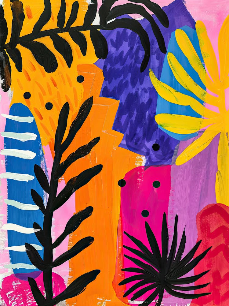 Flamingo Foliage Matisse Style