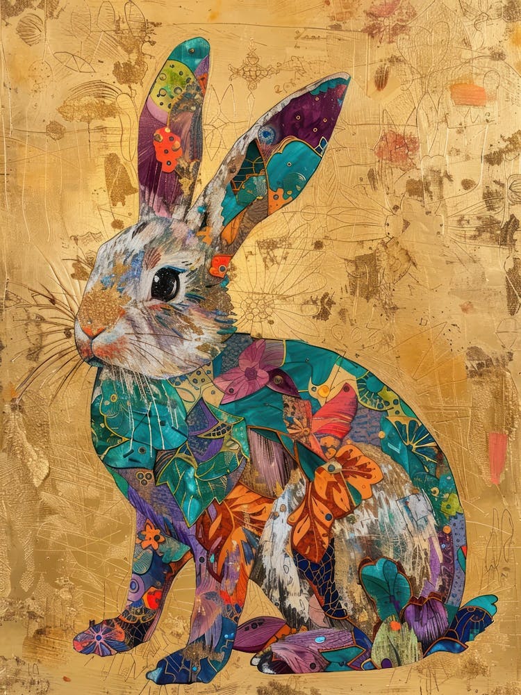 Bunny Gold Effect Collage 7