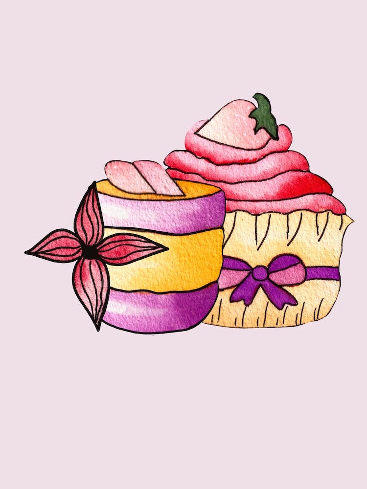 Purple And Pink Cupcakes