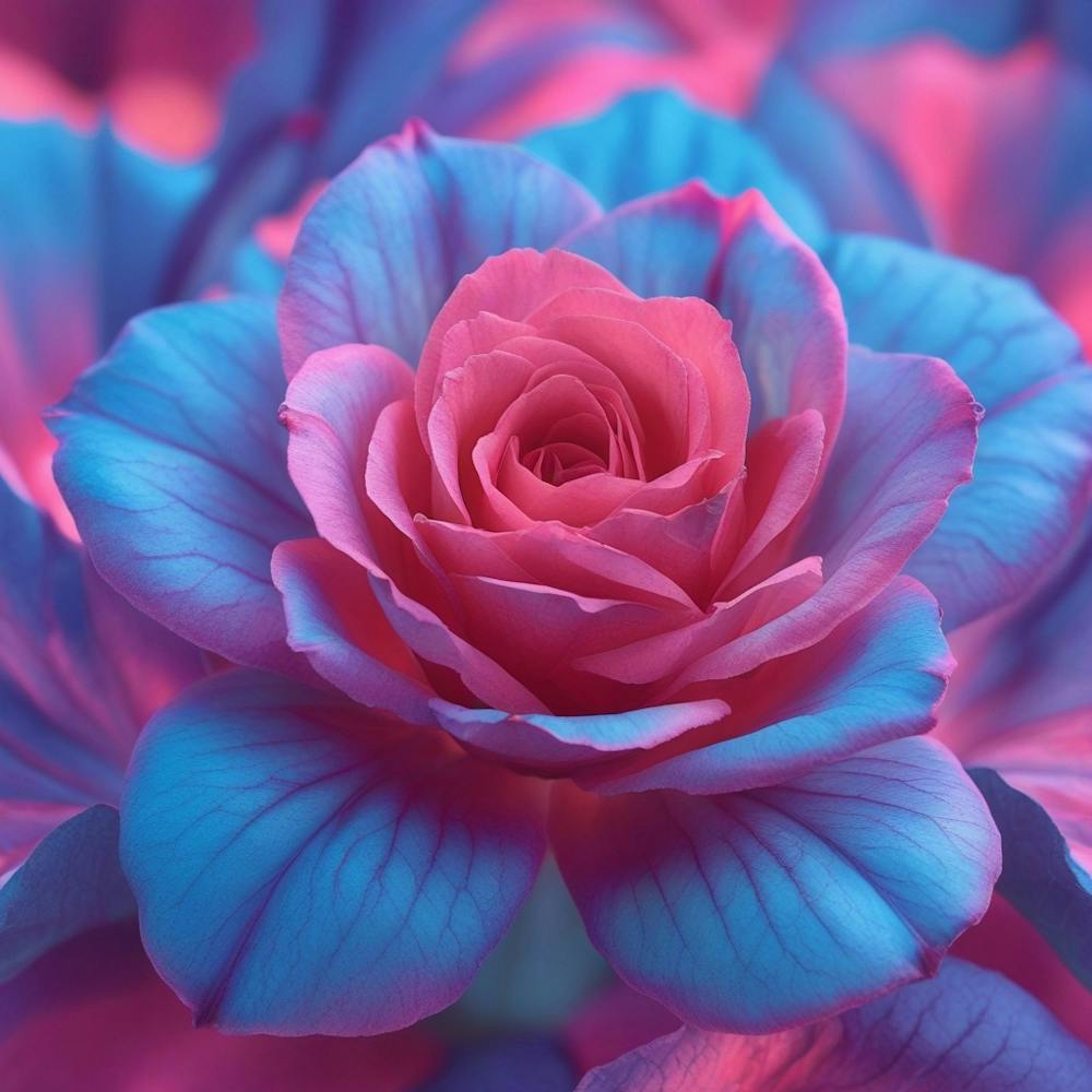 Pink And Blue Roses