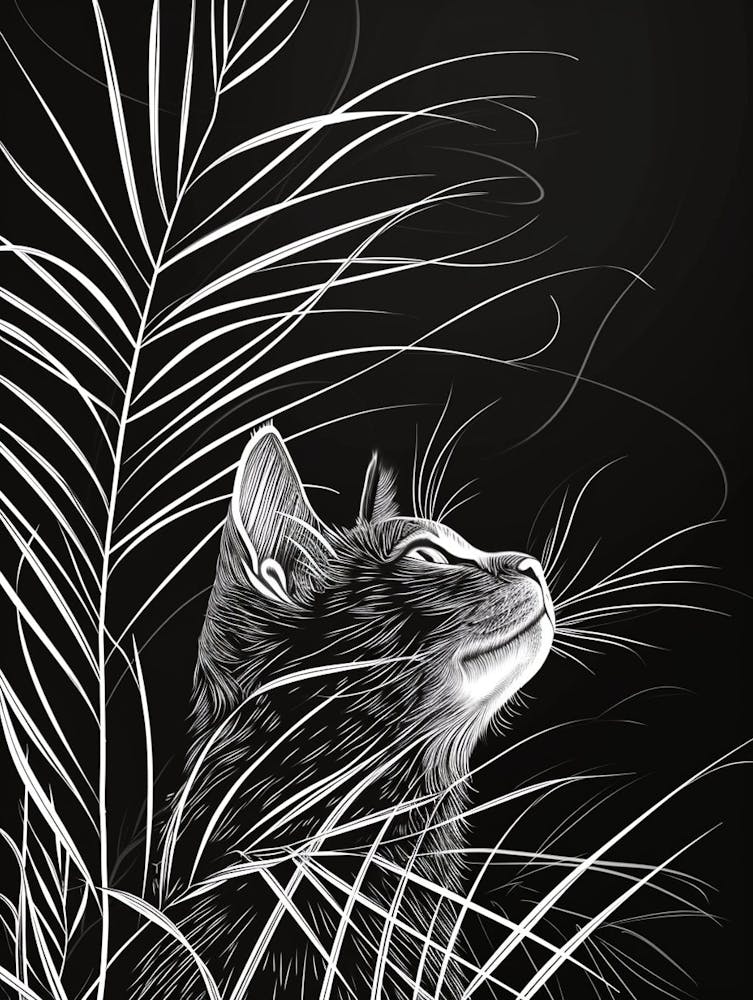 Exotic Shorthair Cat Minimalist Illustration 3