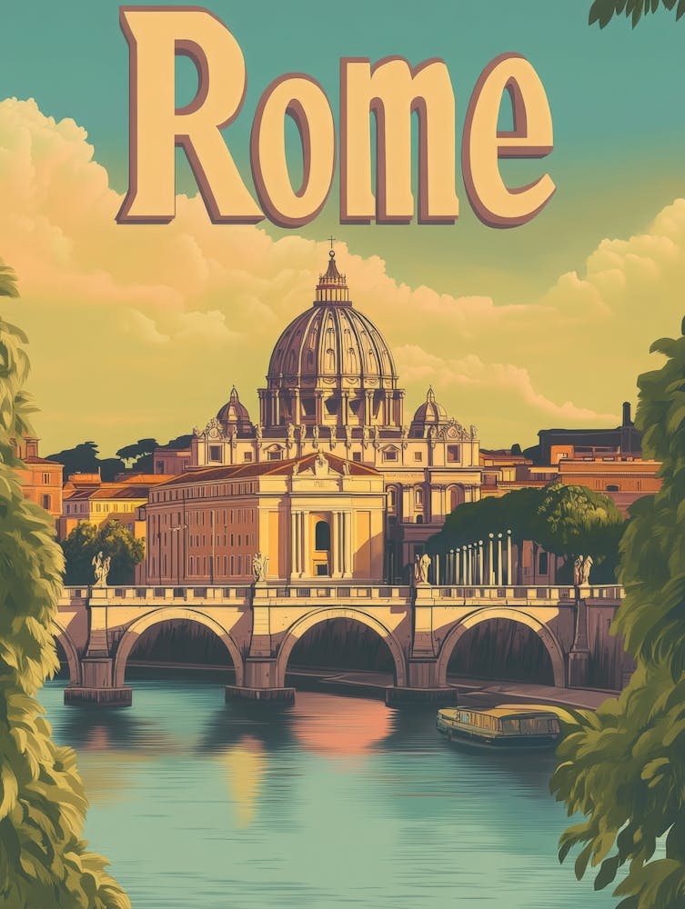 Aihrgdesign A Classic 1960s Travel Poster For Rome