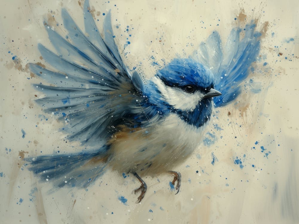Calligraphic Wonders: Blue Chick