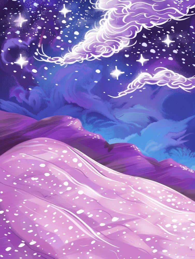 Purple Sky With Stars