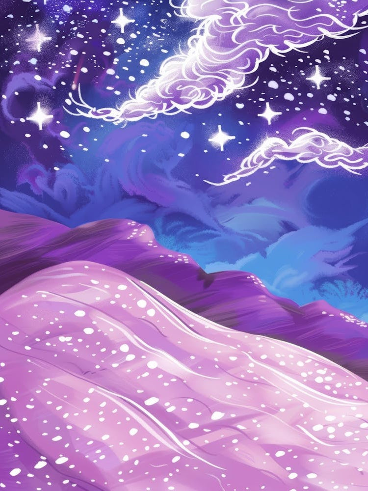 Purple Sky With Stars