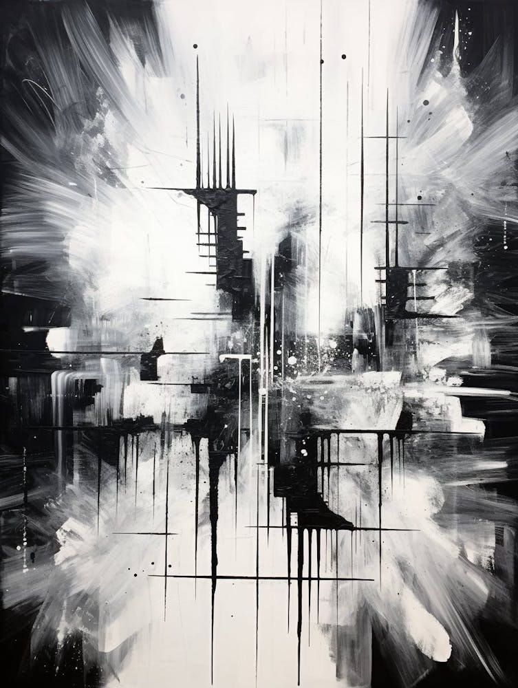 Metaphysical Exploration Abstract Black And White 7