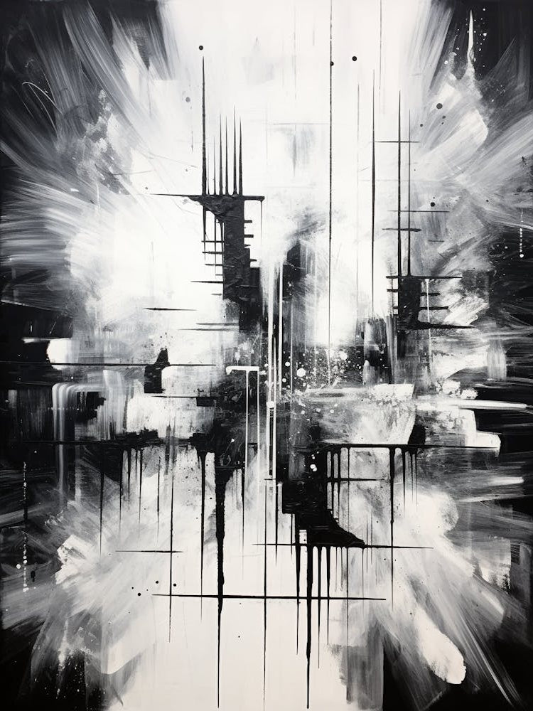 Metaphysical Exploration Abstract Black And White 7