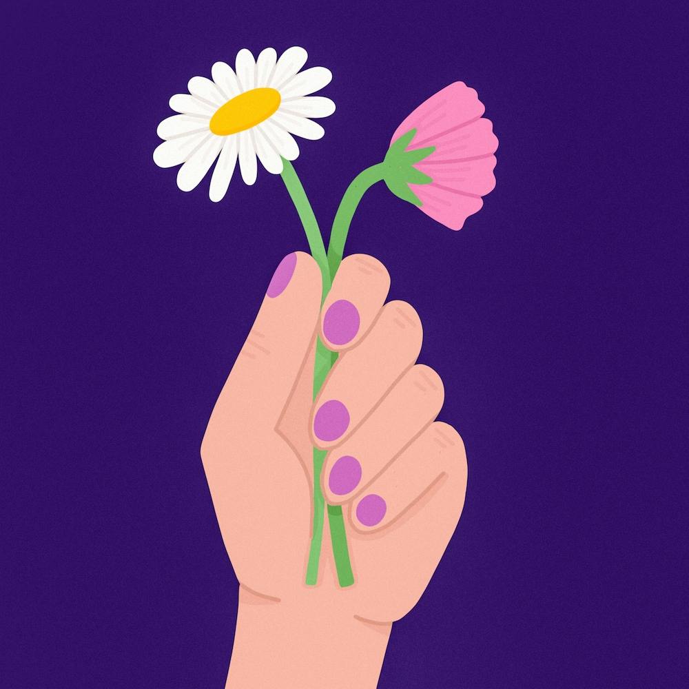 Main Tenant des Fleurs