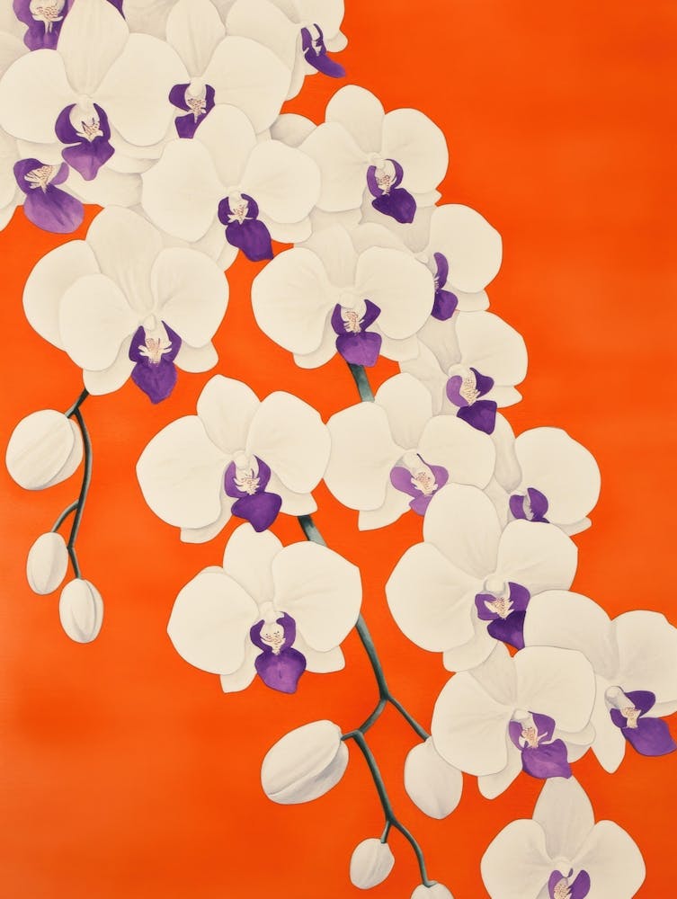 Orchids On Orange
