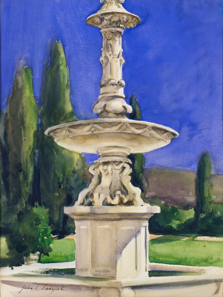 Fontaine en marbre en Italie, John Singer Sargent