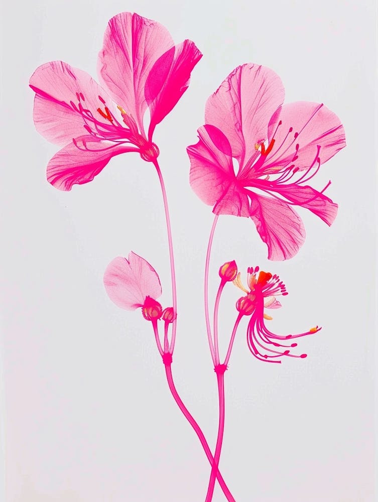 Hot Pink Peacock Flower 2