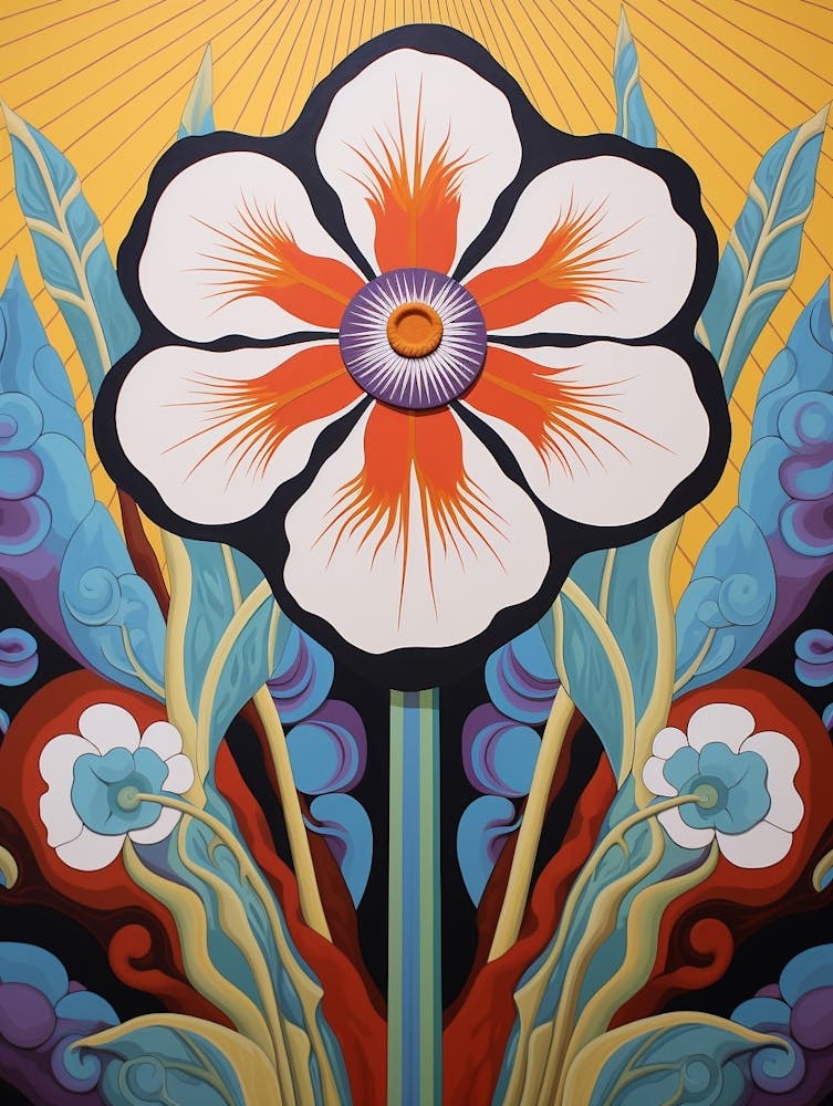 Flower Motif Painting Iris 1