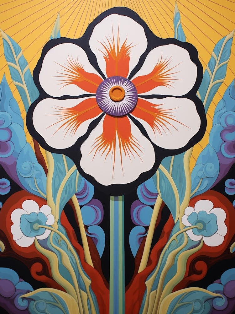 Flower Motif Painting Iris 1