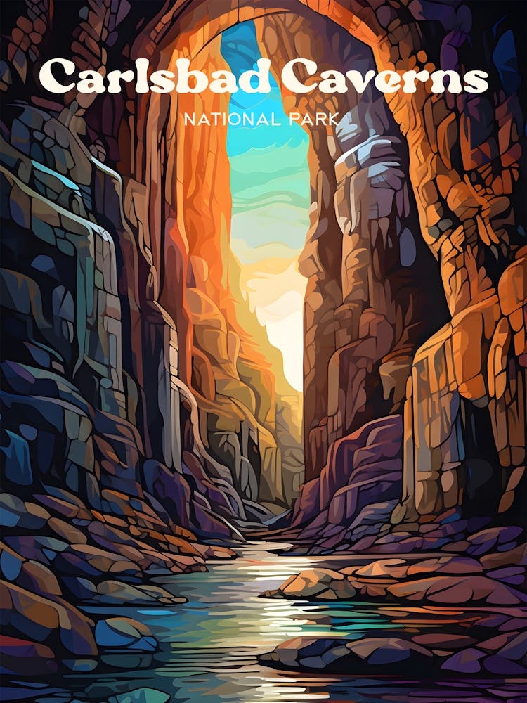 Carlsbad Caverns New Mexico Hiking Travel Art