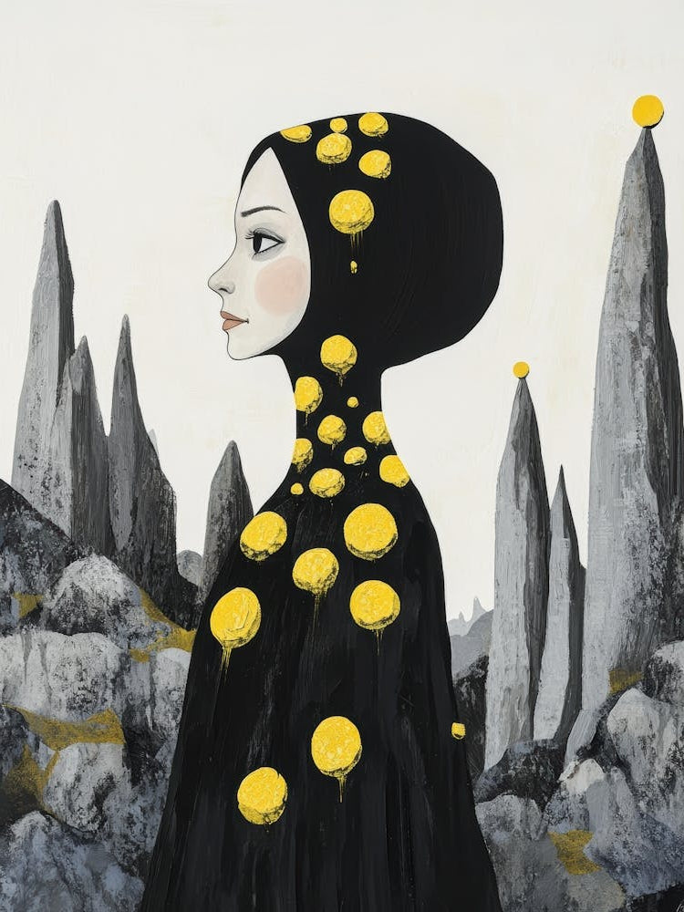 Woman In Black And Yellow