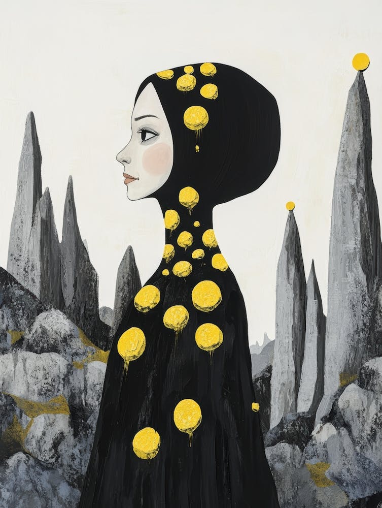 Woman In Black And Yellow