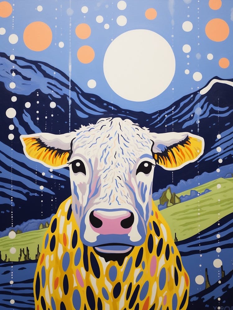 Highland Cow Cartoon Pop Art 2