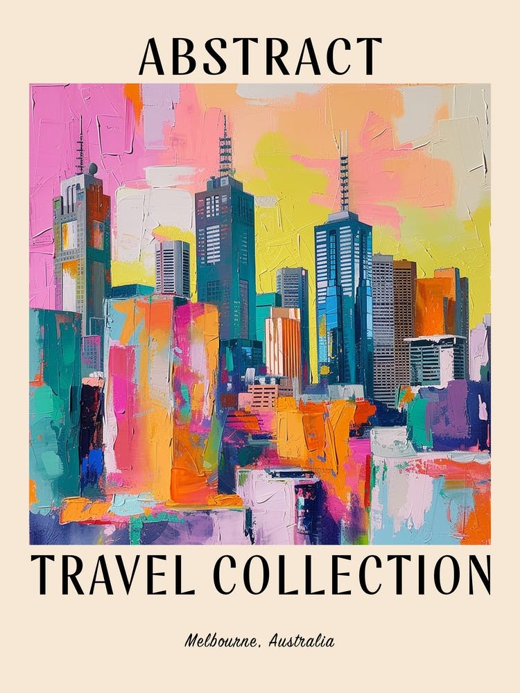 Abstract Travel Collection Poster Melbourne Australia 2