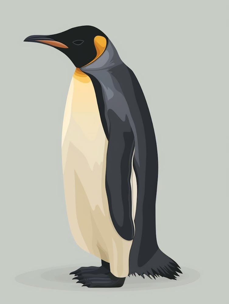 King Penguin Petermann Island Minimalist Illustration 2