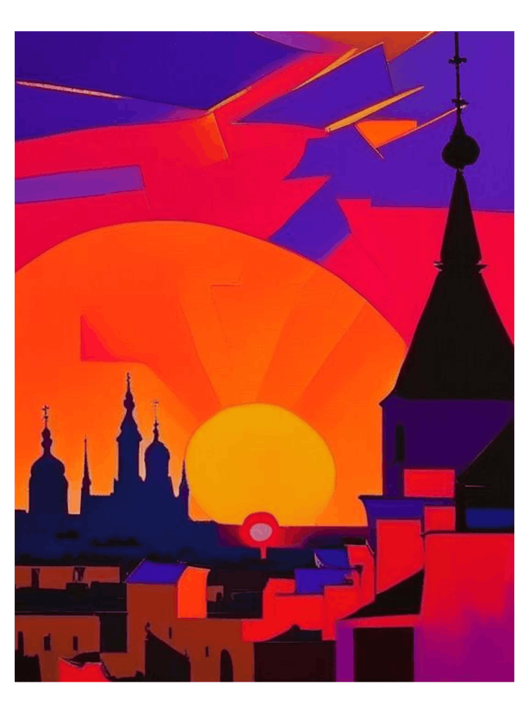Abstract Sunrise Over The City