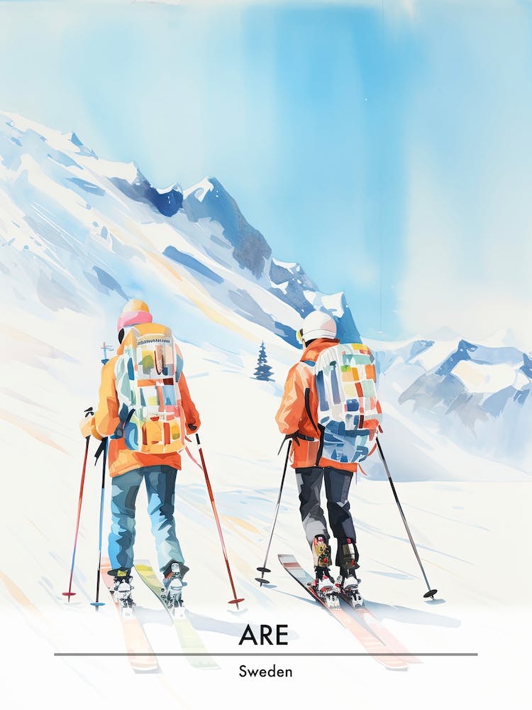 Are, Sweden, Ski Resort Poster Illustration 4