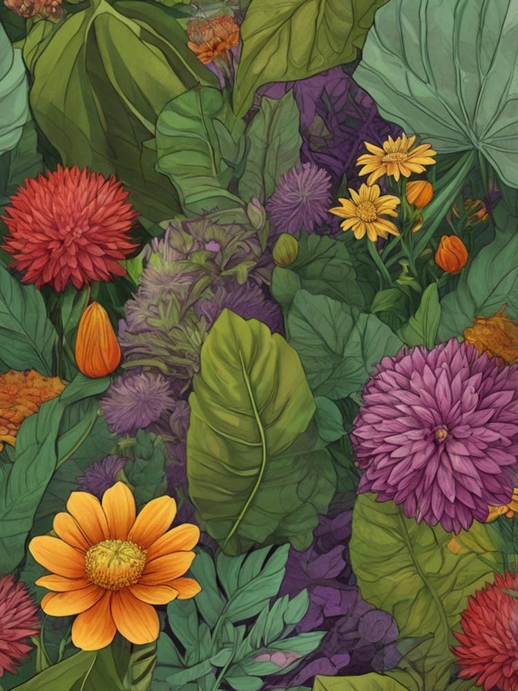 Seamless Pattern With Flowers