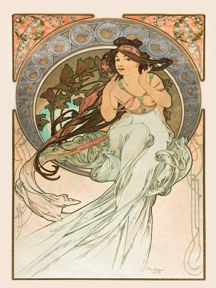 Music, From Les Arts (1898), Alphonse Mucha