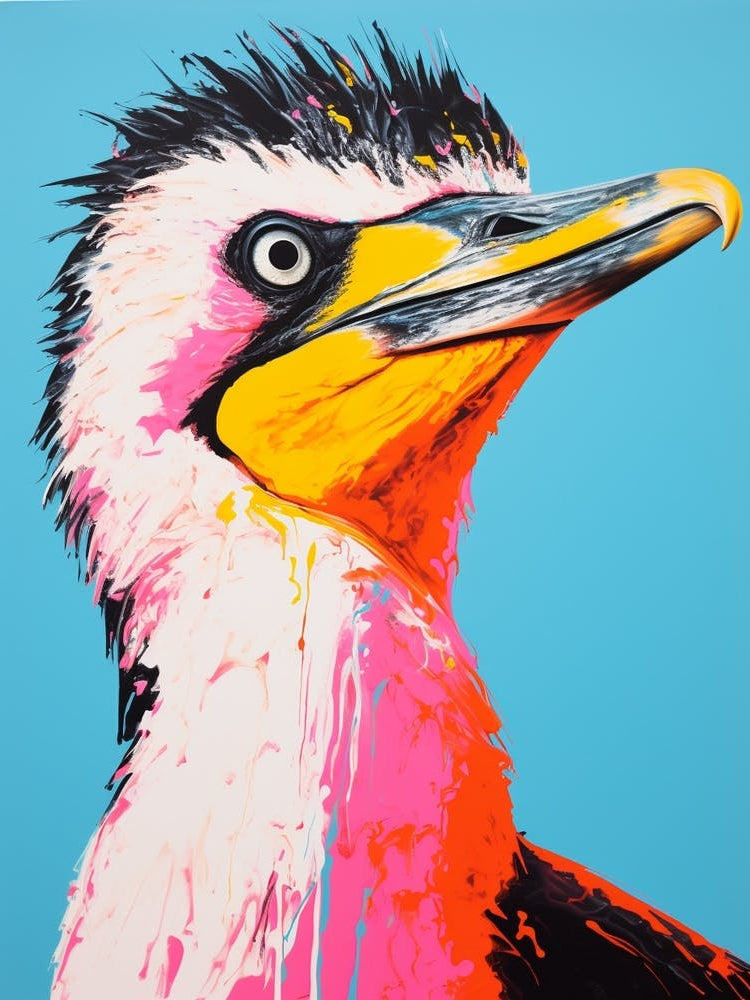 Andy Warhol Style Bird Cormorant 1