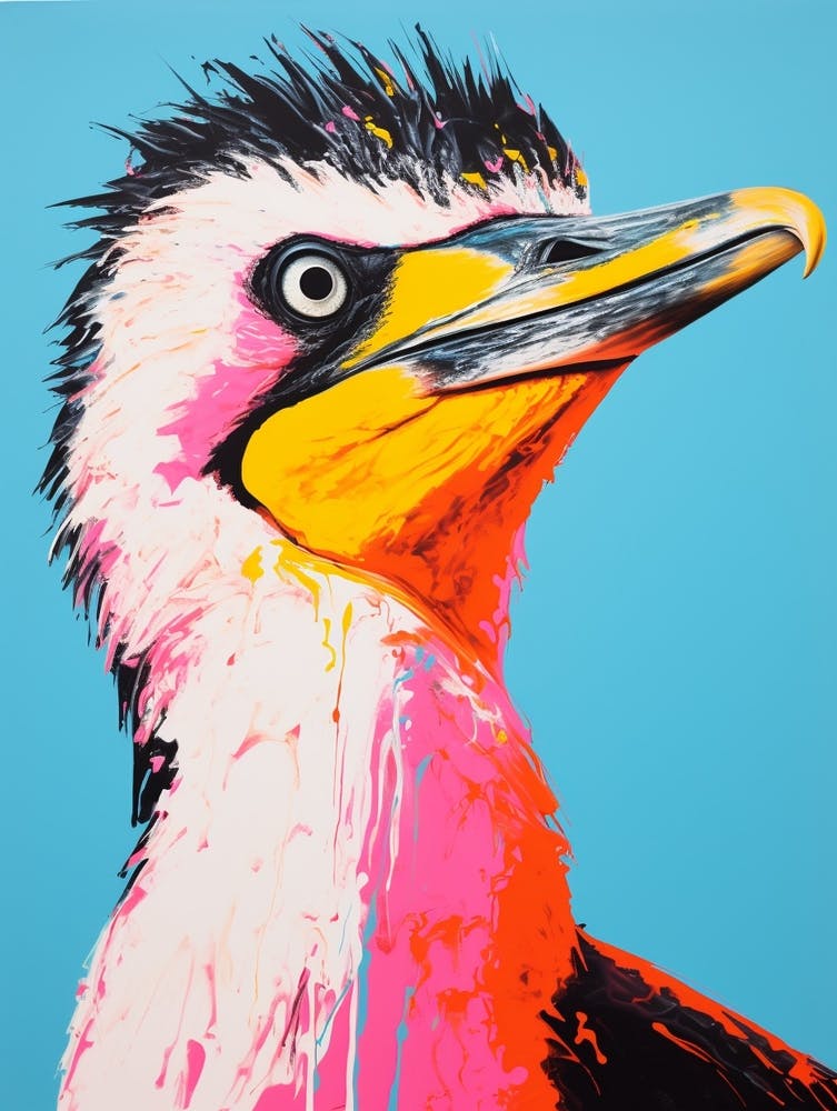 Andy Warhol Style Bird Cormorant 1