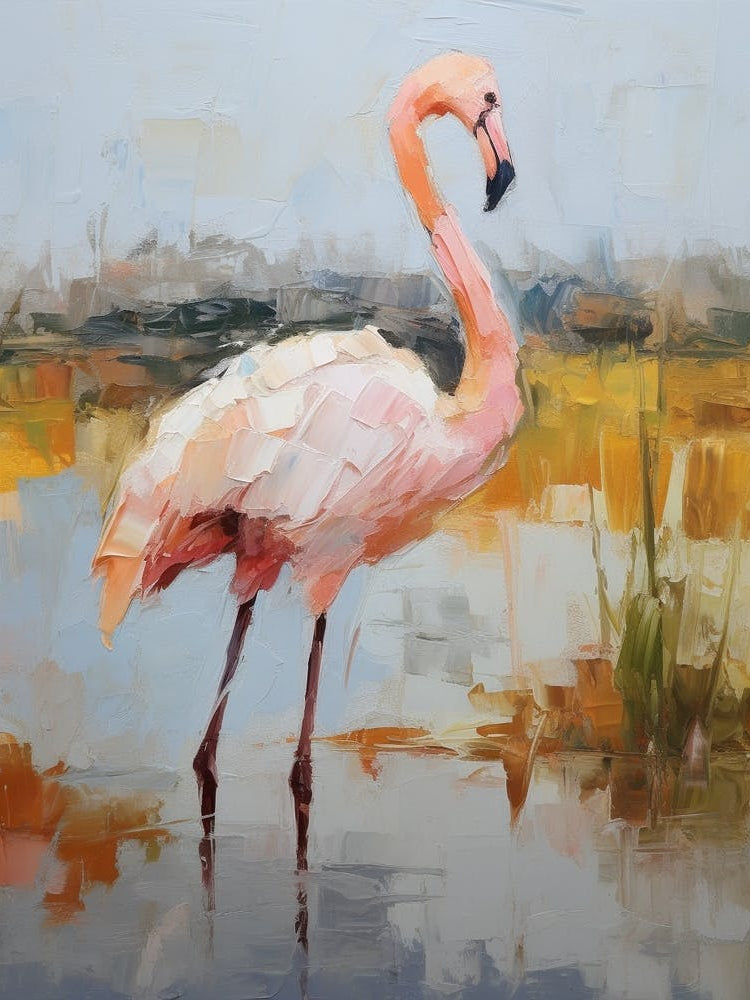Bird Painting Greater Flamingo 2