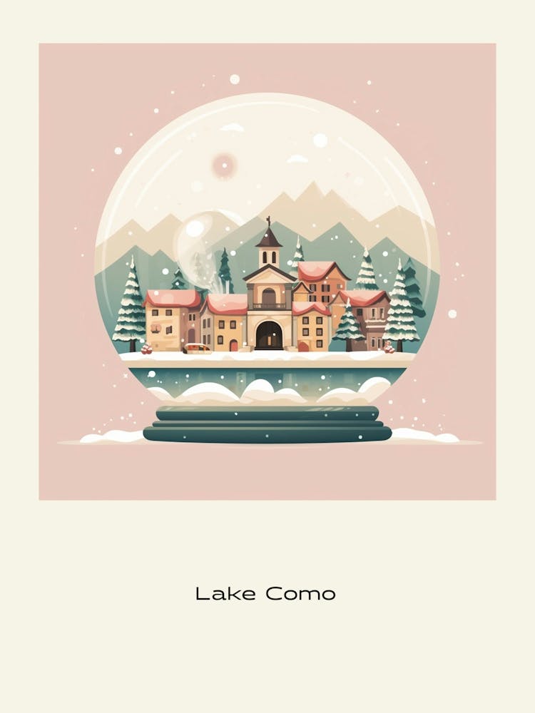 Lake Como Italy Snowglobe Poster