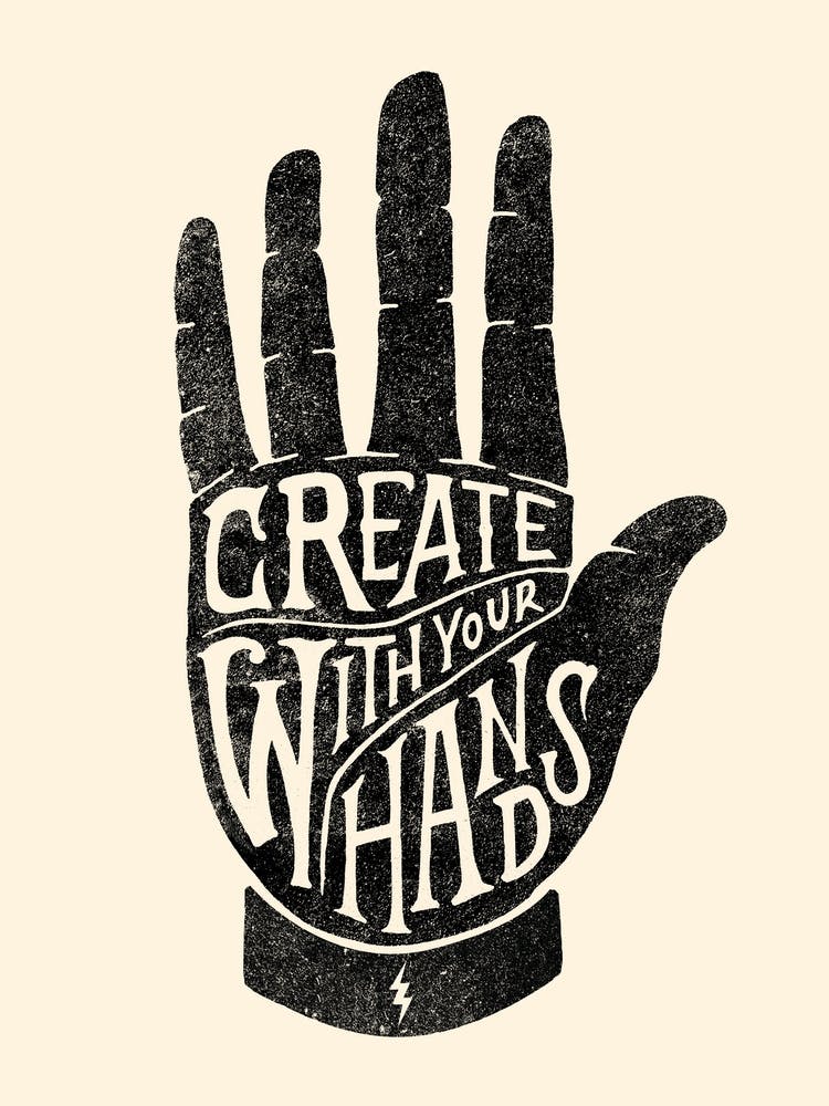 Vintage Lettering Motivational Hand