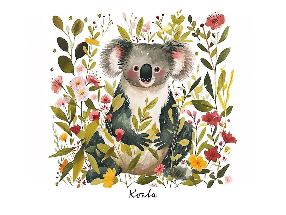 Little Floral Koala 1 Poster