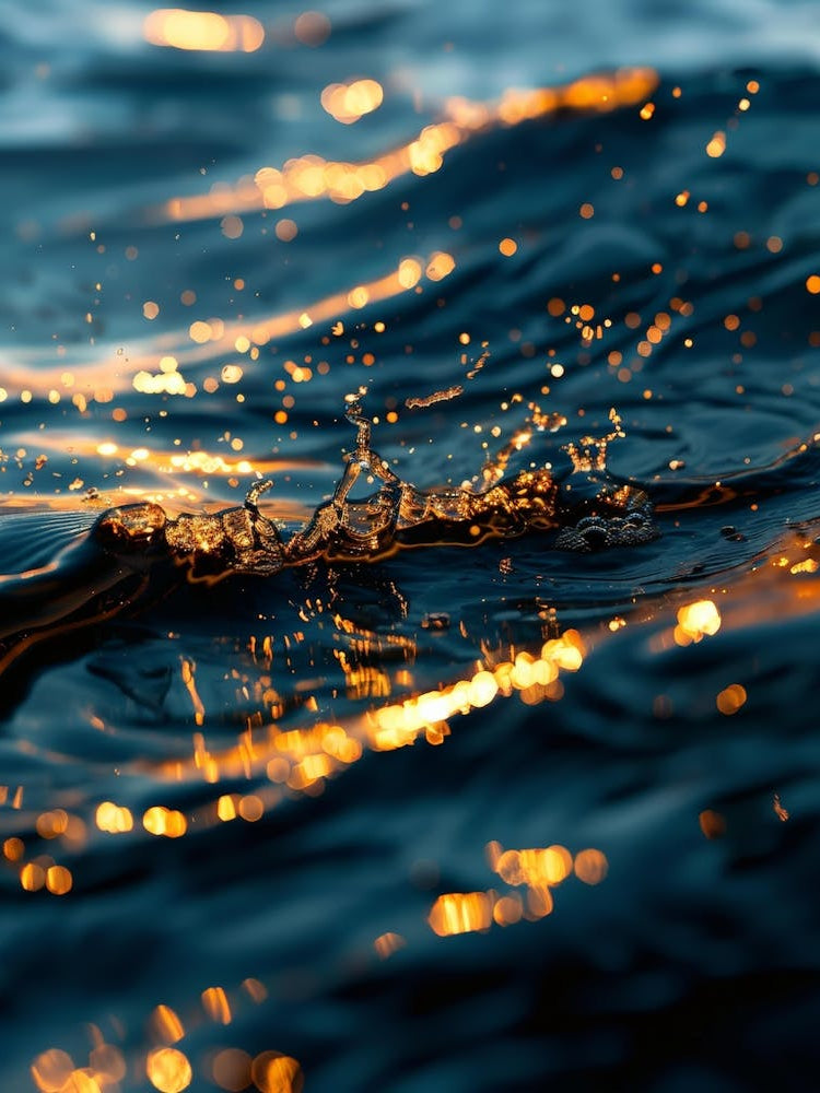 Water Splashes At Sunset