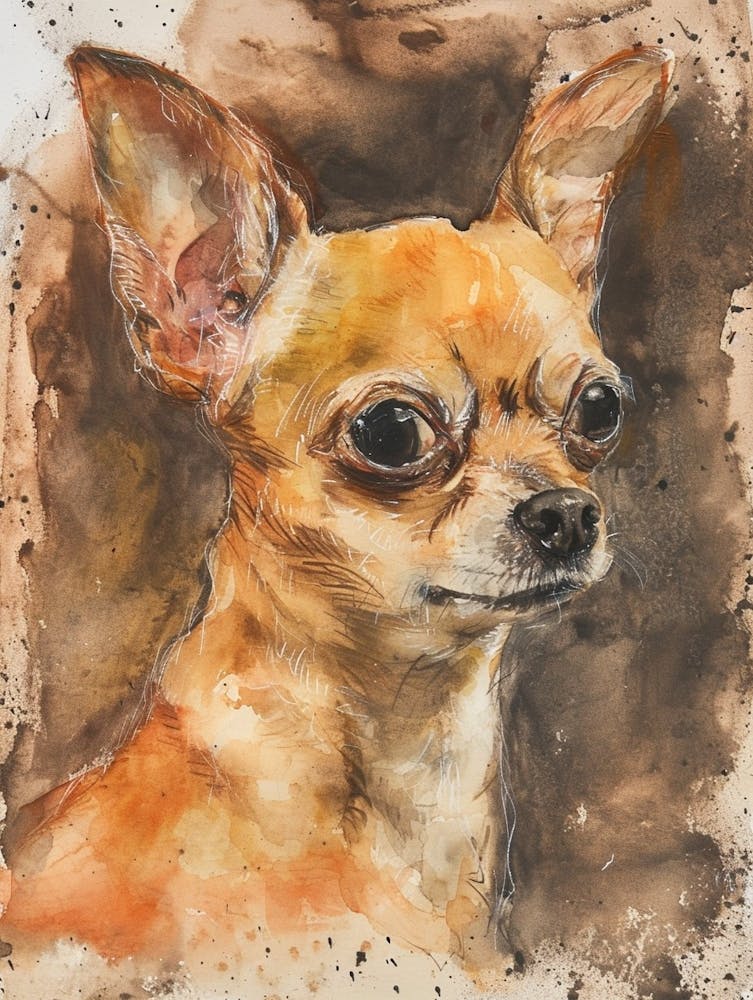 Chihuahua Watercolor Painting 2