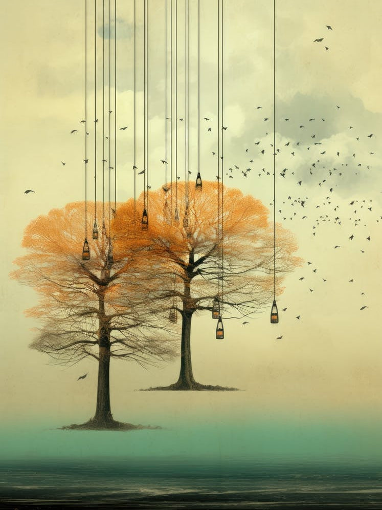 Three Trees Hanging From The Sky
