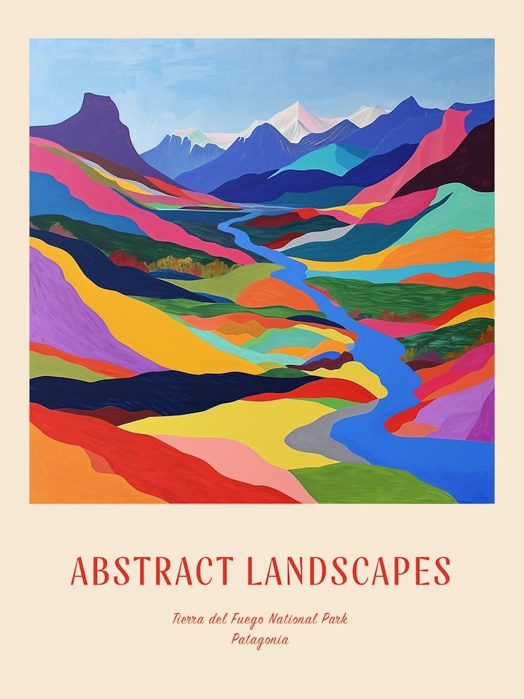 Colourful Abstract Tierra Del Fuego National Park Patagonia 3 Poster