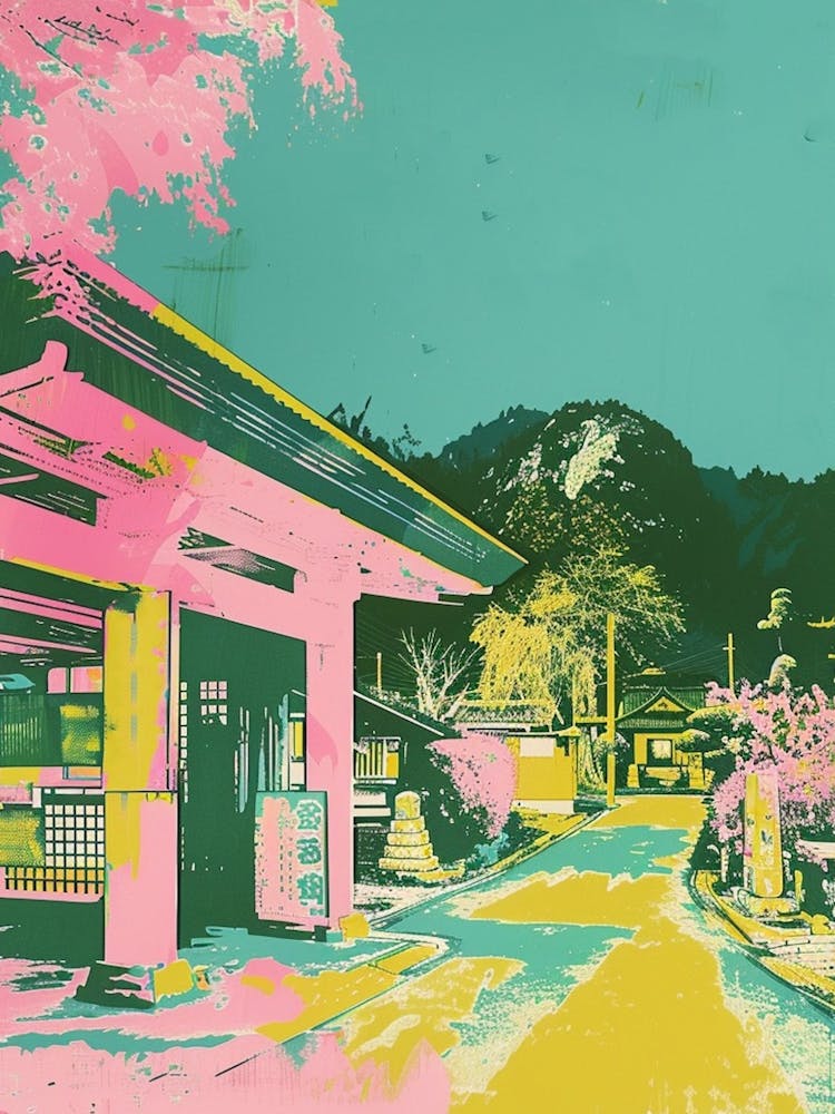Japan Landscape Retro Silkscreen 1